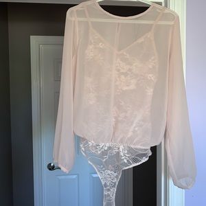 Dynamite Sheer Bodysuit with Lace